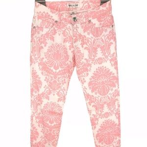 Free Culture Skinny Jeans Sz 5 Pink Damask NWOT